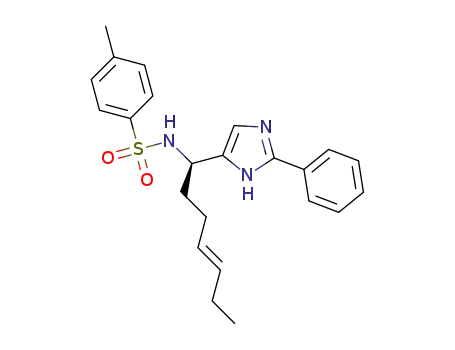 Molecular Structure of 1353053-24-3 ((R,E)-4-methyl-N-(1-(2-phenyl-1H-imidazol-5-yl)hept-4-enyl)benzenesulfonamide)