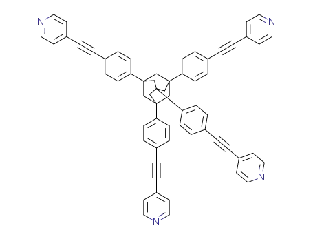 Molecular Structure of 1287733-25-8 (1,3,5,7-tetrakis(4-(pyridyl-4′-yl-ethynyl)phenyl)adamantine)