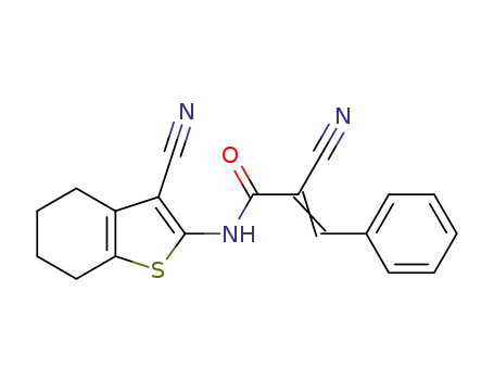 2-cyano-N-(3-cyano-4,5,6,7-tetrahydrobenzo[b]thiophen-2-yl)-3-phenylacrylamide