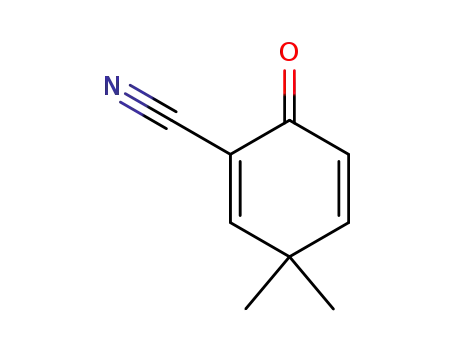 Molecular Structure of 123395-80-2 (3,3-dimethyl-6-oxo-cyclohexa-1,4-dienecarbonitrile)