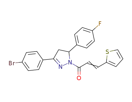 1-[3-(4-bromophenyl)-5-(4-fluorophenyl)-4,5-dihydro-1H-pyrazol-1-yl]-3-(2-thienyl)-2-propen-1-one