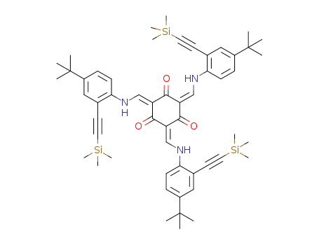 Molecular Structure of 1345623-97-3 (2,4,6-tris((4-tert-butyl-2-((trimethylsilyl)ethynyl)phenylamino)methylene)cyclohexane-1,3,5-trione)