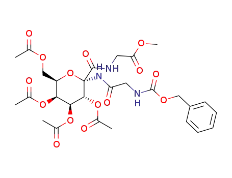 Molecular Structure of 1337568-74-7 (N-(2,3,4,6-tetra-O-acetyl-1-deoxy-1-Z-glycylamido-β-D-galactopyranosylcarbonyl)glycine methylester)