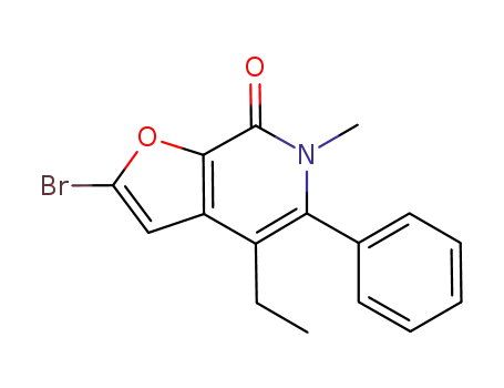 Molecular Structure of 1235479-06-7 (2-bromo-4-ethyl-6-methyl-5-phenylfuro[2,3-c]pyridin-7(6H)-one)