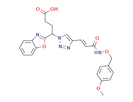 4-(4-((E)-2-(4-methoxybenzyloxycarbamoyl)vinyl)-1H-1,2,3-triazol-1-yl)-4-(benzo[d]oxazol-2-yl)butanoic acid