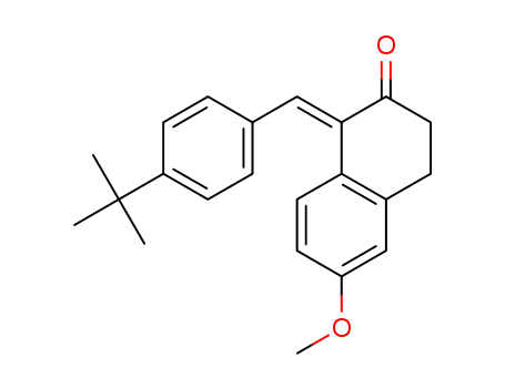 Molecular Structure of 1381993-37-8 ((E)-1-(4-tert-butylbenzylidene)-6-methoxy-3,4-dihydronaphthalen-2(1H)-one)