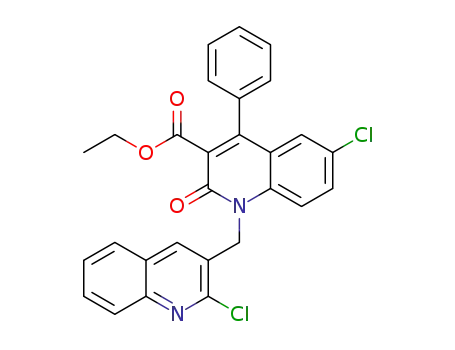 ethyl 6-chloro-1-[(2-chloroquinolin-3-yl)methyl]-2-oxo-4-phenyl-1,2-dihydroquinoline-3-carboxylate