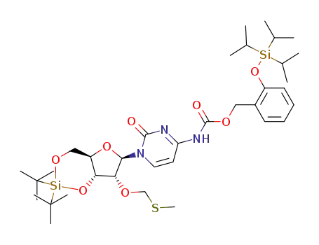 N<sub>4</sub>-{{{2-[(triisopropylsilyl)oxy]benzyl}oxy}carbonyl}-3',5'-O-di-tert-butylsilanediyl-2'-O-methylthiomethyl-cytidine