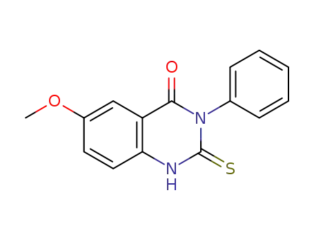 Molecular Structure of 1402932-21-1 (6-methoxy-3-phenyl-2-thioxo-2,3-dihydroquinazolin-4(1H)-one)