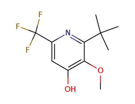 Molecular Structure of 791104-13-7 (4-Pyridinol, 2-(1,1-dimethylethyl)-3-methoxy-6-(trifluoromethyl)-)