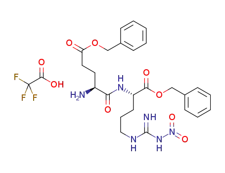 Molecular Structure of 1235563-92-4 (benzyl (γ-benzyl α-L-glutamyl)-Nω-nitro-L-argininate trifluoroacetate)