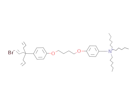 (CH<sub>2</sub>CHCH<sub>2</sub>)3CC<sub>6</sub>H<sub>4</sub>OC<sub>4</sub>H<sub>8</sub>OCH<sub>2</sub>C<sub>6</sub>H<sub>4</sub>N(C<sub>6</sub>H<sub>13</sub>)3<sup>(1+)</sup>*Br<sup>(1-)</sup>=(CH<sub>2</sub>CHCH<sub>2</sub>)3CC<sub>6</sub>H<sub>4</sub>OC<sub>4</sub>H<sub>8</sub>OCH<sub>2</sub>C<sub>6</sub>H<sub>4</sub>N(C<sub>6</sub>H<sub>13</sub>)3Br