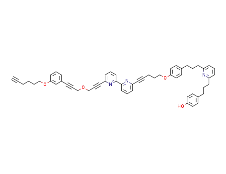 4-(3-[6-(3-(4-[5-(6'-(3-[3-(3-hex-5-ynyloxyphenyl)-prop-2-ynyloxy]-prop-1-ynyl)-[2,2']bipyridinyl-6-yl)-pent-4-ynyloxy]-phenyl)-propyl)-pyridin-2-yl]propyl)phenol