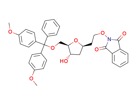 5-(4,4'-dimethoxytrityl)-1,2-dideoxy-1-C-(2-phthalimidoxyethyl)-α-D-erythro-pentofuranose