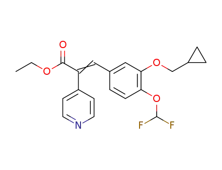 Molecular Structure of 1041846-46-1 (3-(3-cyclopropylmethoxy-4-difluoromethoxyphenyl)-2-(pyridin-4-yl)acrylic acid ethyl ester)