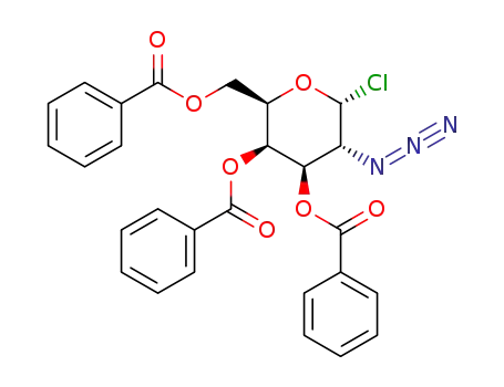 Molecular Structure of 1263477-18-4 (3,4,6-tri-O-benzoyl-2-azido-2-desoxy-α-D-galactopyranosyl chloride)