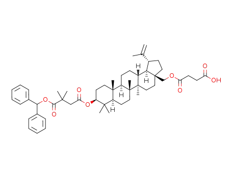 3-O-(4'-benzhydryloxy-3',3'-dimethylsuccinyl)-28-O-succinylbetulin