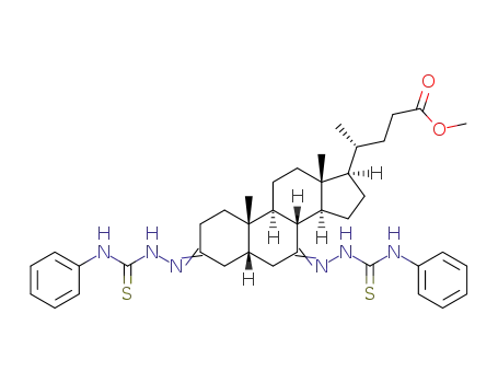 Molecular Structure of 1410795-76-4 (methyl (5β)-3,7-bis[2-[(phenylamino)thioxomethyl]hydrazinylidene]-cholan-24-oate)