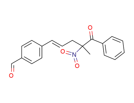 Molecular Structure of 1589528-81-3 ((E)-4-(4-methyl-4-nitro-5-oxo-5-phenylpent-1-en-1-yl)benzaldehyde)