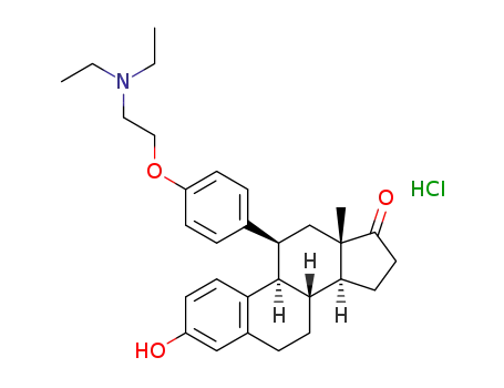 11β-(4-(2-(diethylamino)ethoxy)phenyl)estra-1,3,5(10)-trien-3-ol-17-one hydrochloride