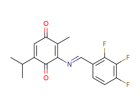Molecular Structure of 1431881-09-2 (((E)-5-isopropyl-2-methyl-3-((2,3,4-trifluorobenzylidene)amino)cyclohexa-2,5-diene-1,4-dione))