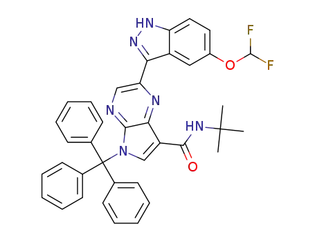 N-tert-butyl 2-(5-(difluoromethoxy)-1H-indazol-3-yl)-5-trityl-5H-pyrrolo[3,2-b]pyrazine-7-carboxamide