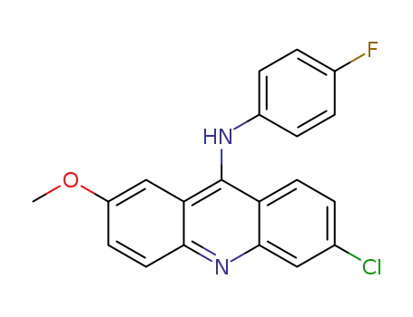 Molecular Structure of 1594853-59-4 (6-chloro-N-(4-fluorophenyl)-2-methoxyacridin-9-amine)