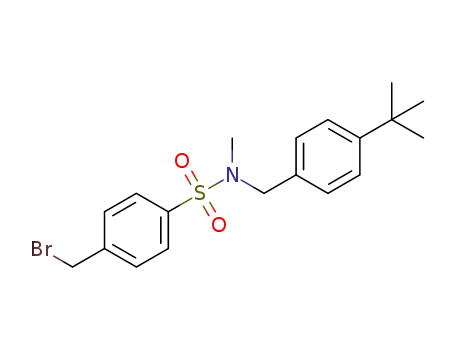 Molecular Structure of 1431950-14-9 (4-bromomethyl-N-4-tert-butylbenzyl-N-methylbenzenesulfonamide)