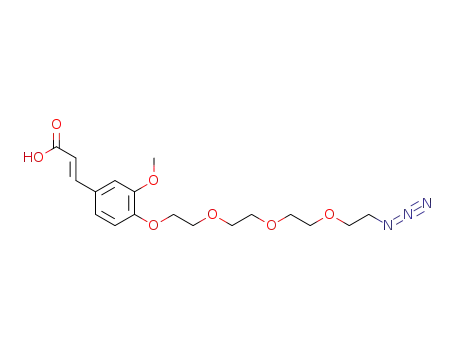 Molecular Structure of 1271743-28-2 ((E)-3-(4-(2-(2-(2-(2-azidoethoxy)ethoxy)ethoxy)ethoxy)-3-methoxyphenyl)acrylic acid)