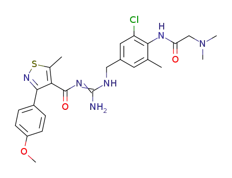 4-Isothiazolecarboxamide,
N-[[[[3-chloro-4-[[2-(dimethylamino)acetyl]amino]-5-methylphenyl]methyl]
amino]iminomethyl]-3-(4-methoxyphenyl)-5-methyl-