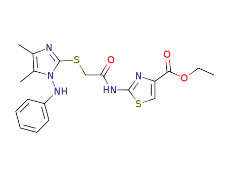 ethyl 2-[2-(4,5-dimethyl-1-(phenylamino)-1H-imidazol-2-ylthio)acetamido]thiazole-4-carboxylate