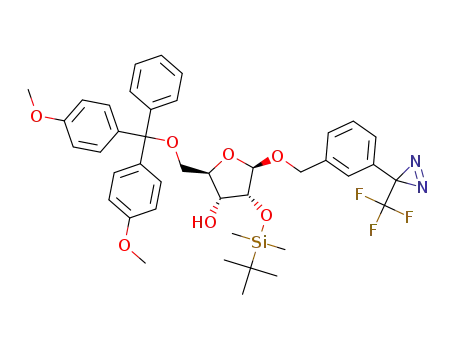 2-O-(tert-butyldimethylsilyl)-1-O-[3-(3-trifluoromethyl-3H-diazirin-3-yl)benzyl]-5-O-(4,4′-dimethoxytrityl)-β-D-ribofuranose
