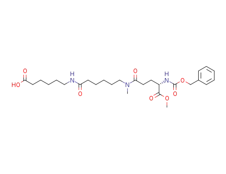 N<SUP>14</SUP>-methyl-7,14-diaza-8,15-dioxo-18-methyloxycarbonyl-18-benzyloxycarbonylamino-18-(S)-octadecanoic acid