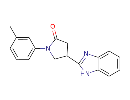 Molecular Structure of 573931-42-7 (4-(1H-BENZIMIDAZOL-2-YL)-1-(3-METHYLPHENYL)PYRROLIDI)