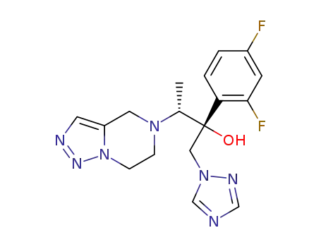 Molecular Structure of 1575607-46-3 ((2R,3R)-3-(6,7-dihydro-[1,2,3]triazolo[1,5-a]pyrazin-5(4H)-yl)-2-(2,4-difluoro-phenyl)-1-(1H-1,2,4-triazol-1-yl)butan-2-ol)