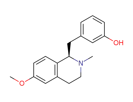 Molecular Structure of 1316259-11-6 ((R)-1-(3-hydroxybenzyl)-6-methoxy-2-methyl-1,2,3,4-tetrahydroisoquinoline)
