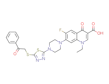 1-ethyl-6-fluoro-1,4-dihydro-7-[4-{5-(2-oxo-2-phenylethylthio)-1,3,4-thiadiazol-2-yl}piperazin-1-yl]-4-oxoquinoline-3-carboxylic acid