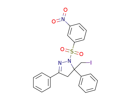 5-(iodomethyl)-1-((3-nitrophenyl)sulfonyl)-3,5-diphenyl-4,5-dihydro-1H-pyrazole