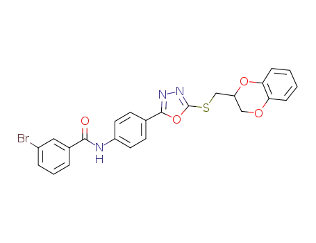 N-(4-{5-[(1,4-benzodioxan-2-yl)methylsulfanyl]-1,3,4-oxadiazol-2-yl}phenyl)-3-bromobenzamide