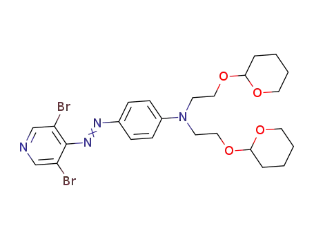 Molecular Structure of 1246962-62-8 (4-[N,N-bis(2-tetrahydro-2H-pyran-2-yloxyethyl)amino]-1-(3,5-dibromopyridin-4-ylazo)benzene)