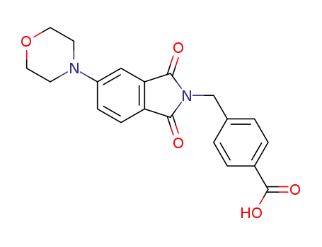 Molecular Structure of 1613391-57-3 (4-{[5-(morpholin-4-yl)-1,3-dioxoisoindol-2-yl]methyl}benzoic acid)