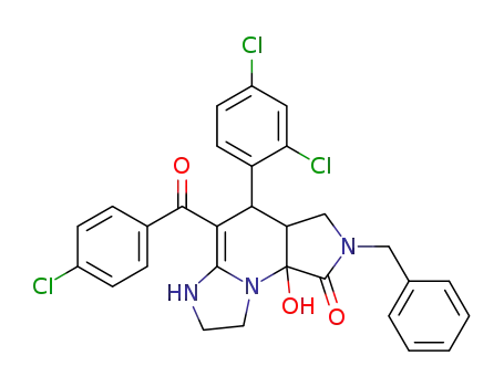 2-benzyl-5-(4-chlorobenzoyl)-4-(2,4-dichlorophenyl)-9a-hydroxy-2,3,3a,4,6,7,8,9a-octahydro-1H-imidazo[1,2-a]pyrrolo[3,4-e]pyridin-1-one