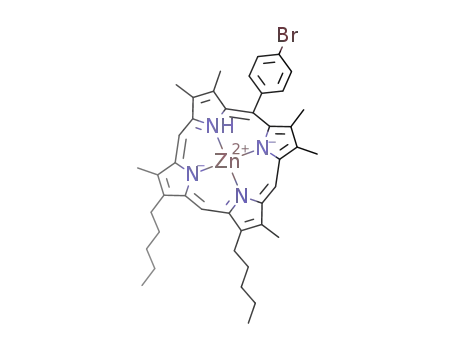 Molecular Structure of 1384282-05-6 (zinc 5-(4-bromophenyl)-2,3,7,8,12,18-hexamethyl-13,17-di(n-pentyl)porphyrinate)