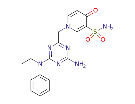Molecular Structure of 1413930-35-4 (1-[2-amino-4-(N-ethylanilino)-1,3,5-triazin-6-yl]methyl-1,4-dihydro-4-oxo-3-pyridinesulfonamide)