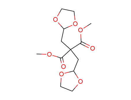 Molecular Structure of 819871-92-6 (Propanedioic acid, bis(1,3-dioxolan-2-ylmethyl)-, dimethyl ester)