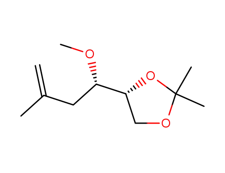 Molecular Structure of 861842-42-4 (1,3-Dioxolane, 4-[(1S)-1-methoxy-3-methyl-3-butenyl]-2,2-dimethyl-,
(4R)-)