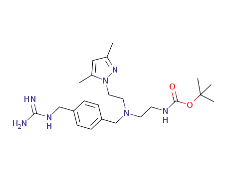 tert-butyl 2-((2-(3,5-dimethyl-1H-pyrazol-1-yl)ethyl)(4-(guanidinomethyl)benzyl)amino)ethylcarbamate