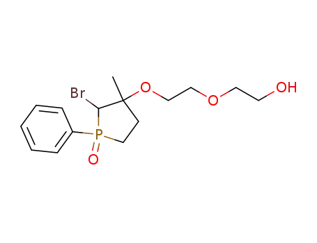 Molecular Structure of 1438418-19-9 (2-bromo-3-(2-(2-hydroxyethoxy)ethoxy)-3-methyl-1-phenylphospholane 1-oxide)