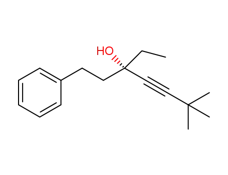 Molecular Structure of 1437708-50-3 ((S)-3-ethyl-6,6-dimethyl-1-phenylhept-4-yn-3-ol)