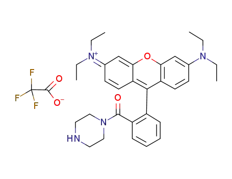 N-(6-(diethylamino)-9-(2-(piperazine-1-carbonyl)phenyl)-3H-xanthen-3-ylidene)-N-ethylethanaminium 2,2,2-trifluoroacetate